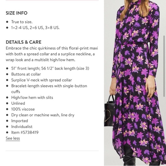 Maje Ritunia Shirt Collar Floral Print Maxi Dress - Picture 4 of 13